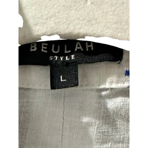 Beulah Style Soleil Embroidered Short Sleeves Button Front Shirt Dress Size L - Picture 4 of 10